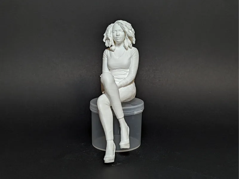 Elegant Sitting Woman - 3D Coloring Edition