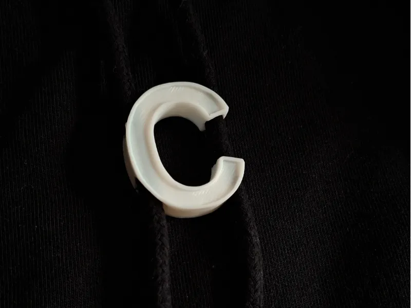 Letter C Hoodie Drawstring Bead