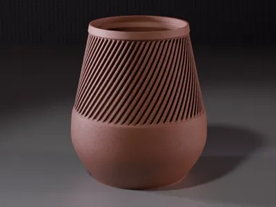 Vase 0001B Pear vase twisted