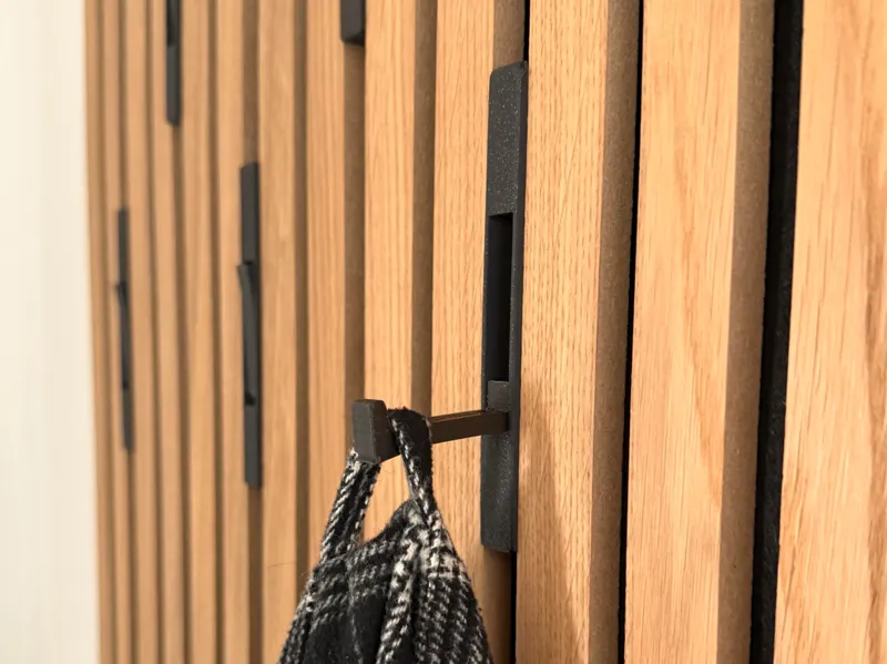 Screwless Acoustic Panel Coat Hook
