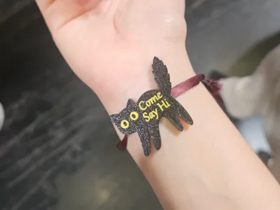 Cat Bracelet Necklace Pin Come Say Hi Customizable