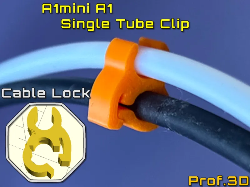 A1 Toolhead Single PTFE Tube Clip ⧸ Cable Lock