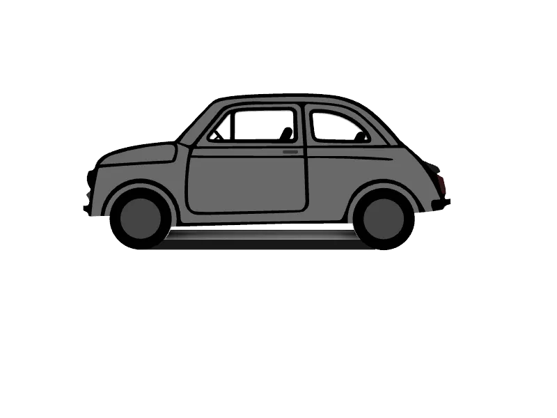 Fiat 500 epoca con piedistallo