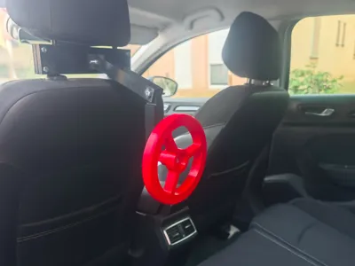 Child's steering wheel to attach to headrest