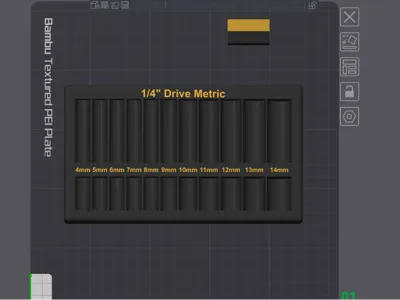 1/4" Drive Metric Socket Organizer