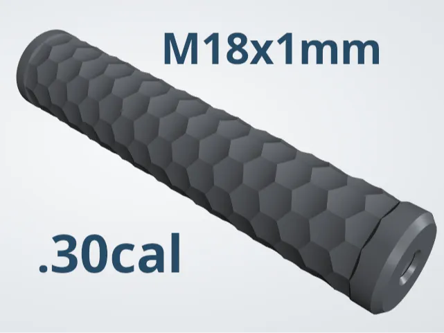High Power Moderator Hexagon .30 (M18x1mm)
