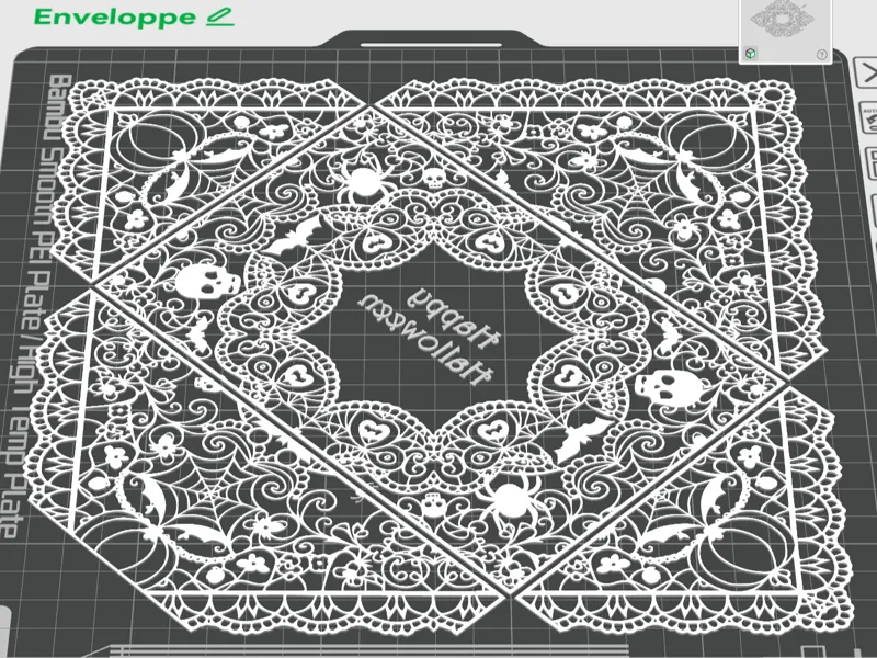 Enveloppe en dentelle sur tulle version Halloween