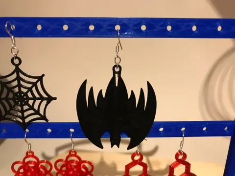 Halloween fun Earrings Jewellery Web Bat Spider view 3