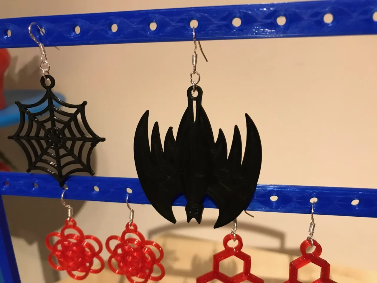 Halloween fun Earrings Jewellery Web Bat Spider view 2