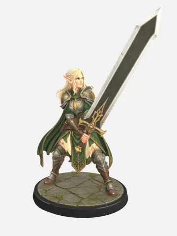 Modelo para impresión 3D: Elf with sword — vista de referencia 2