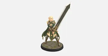 Modelo para impresión 3D: Elf with sword — vista de referencia 4