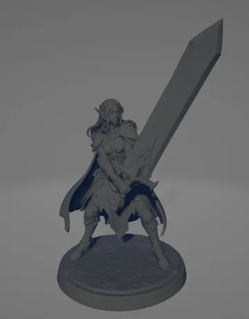 Modelo para impresión 3D: Elf with sword — vista de referencia 3