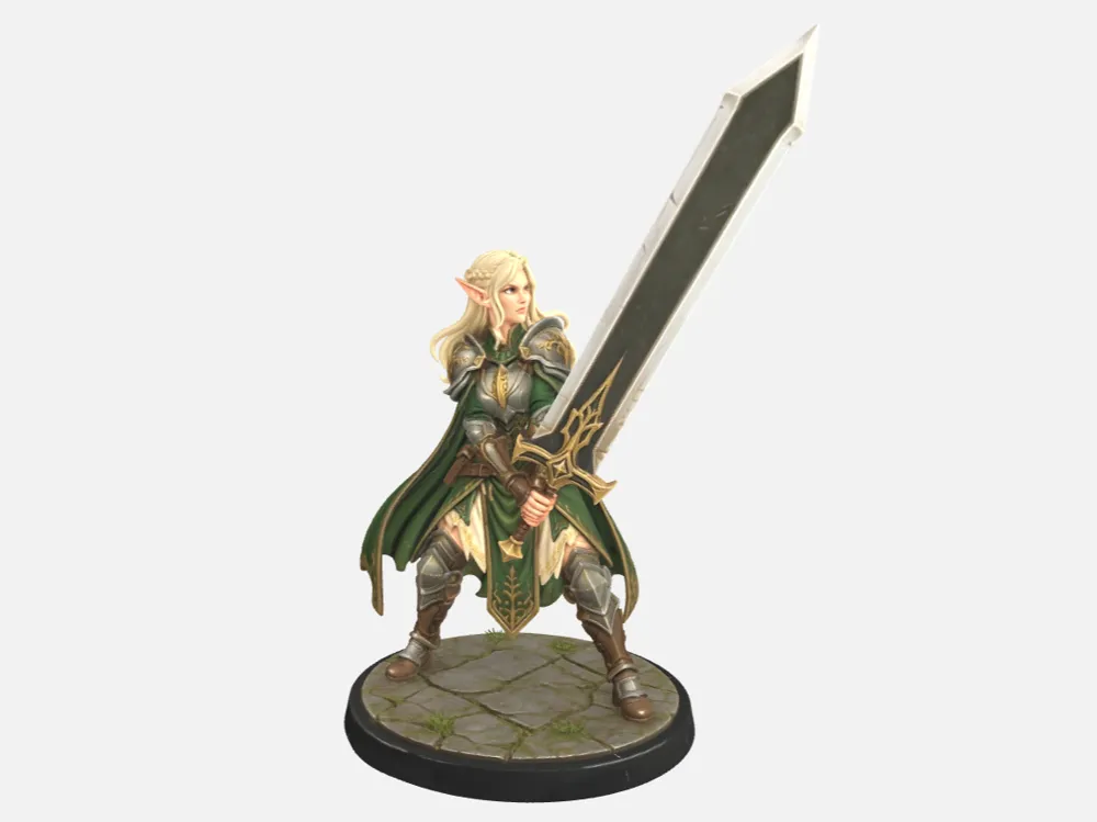 Modelo para impresión 3D: Elf with sword. Referencia del modelo original.