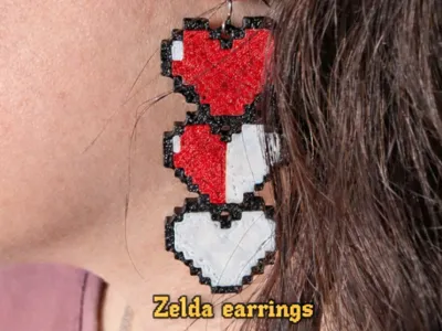 The Legend of Zelda Pixel Heart Earrings