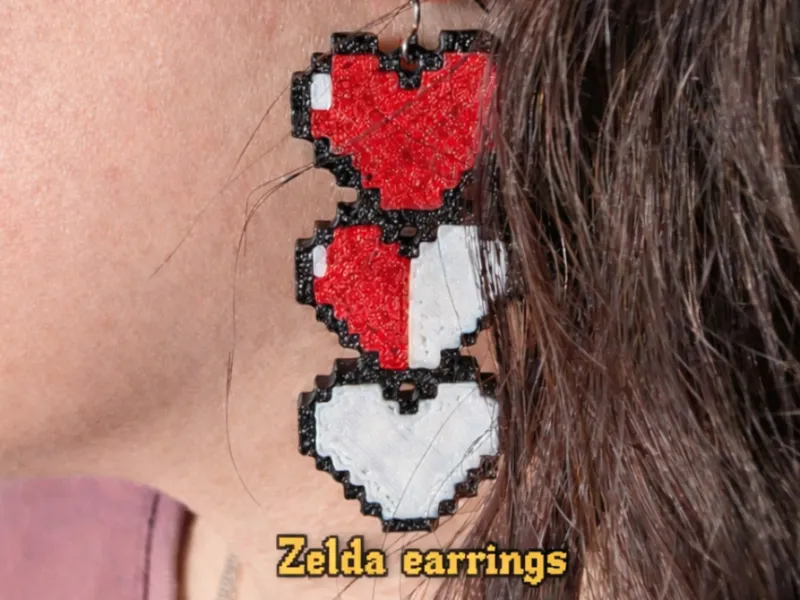 Pendientes corazón pixel The Legend of Zelda