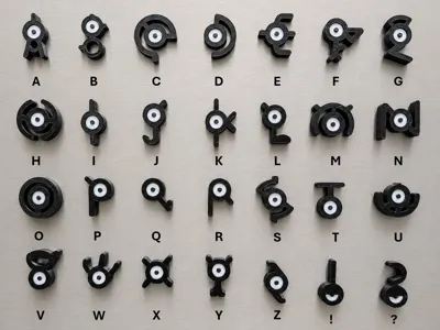 28 Unown Pokémon Fridge Magnet Set [No AMS]