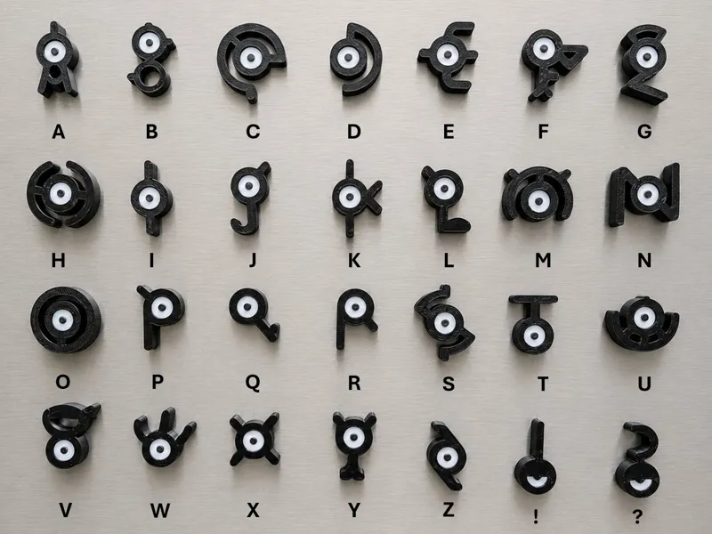 28 Unown Pokémon Fridge Magnet Set [No AMS]