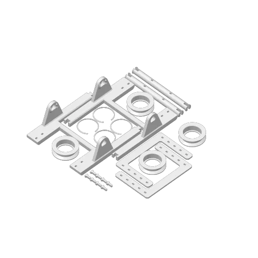 Miniatura 2 do modelo 3D 纯打印耗材支架料盘支撑+可调边框自适应料盘宽度+低成本+5.8L米桶或4盘密封箱