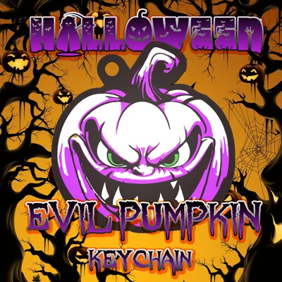 Halloween Evil Pumpkin Keychain