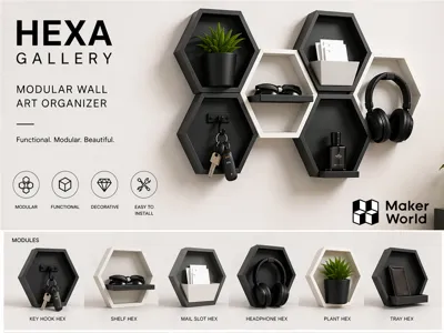 HEXA Gallery — Modular Wall Art Organizer