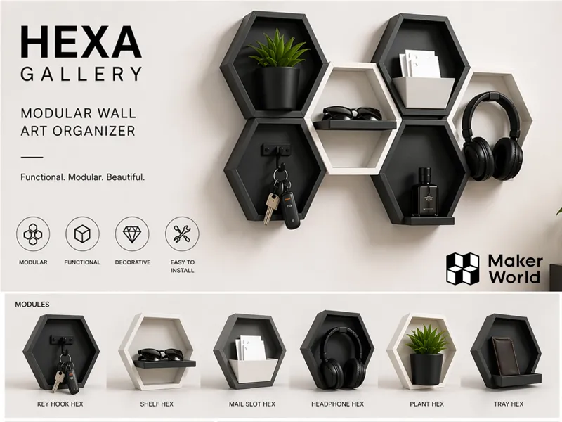 HEXA Gallery — Modular Wall Art Organizer