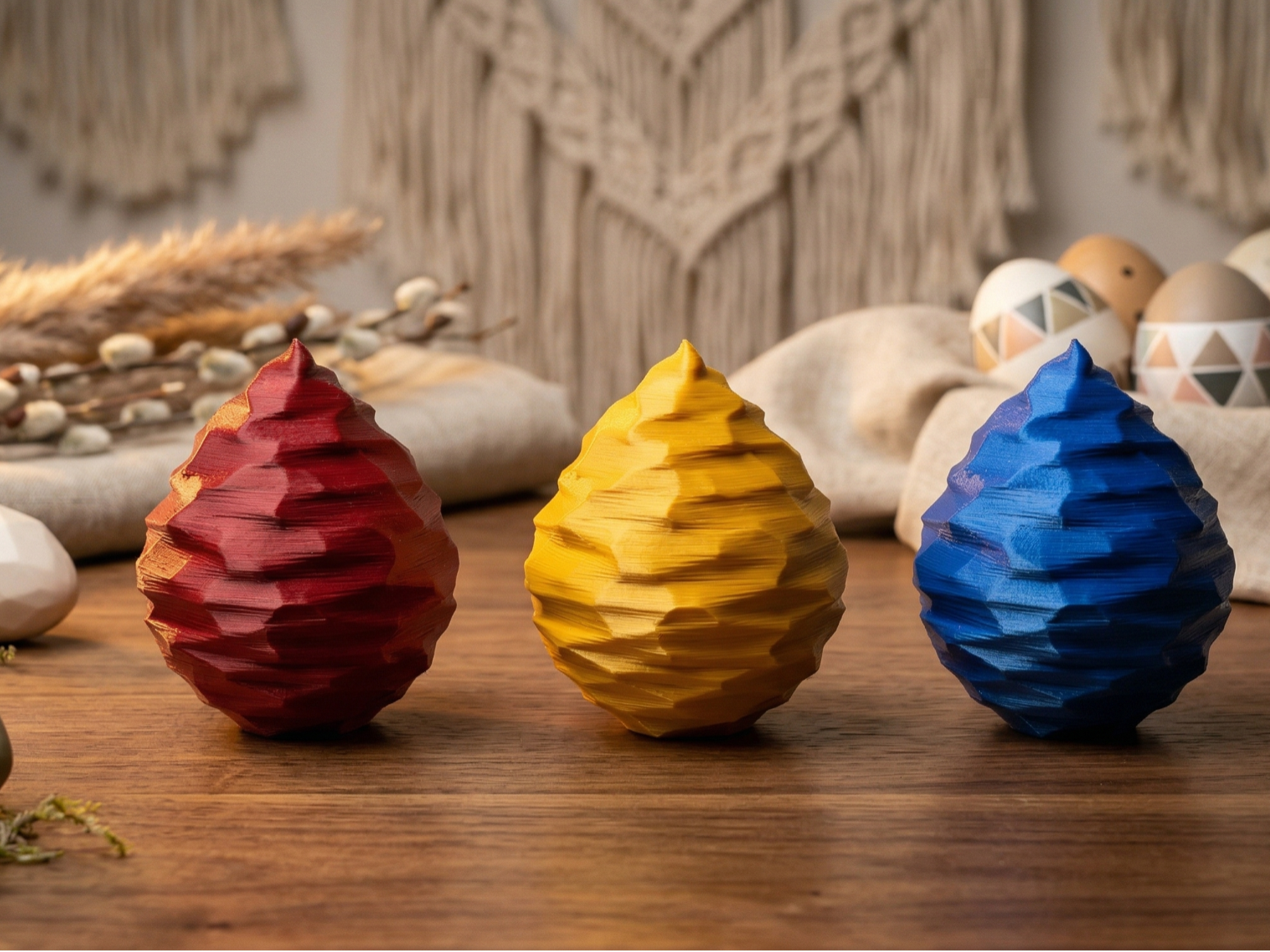 Rustic Textured 3D Easter Egg