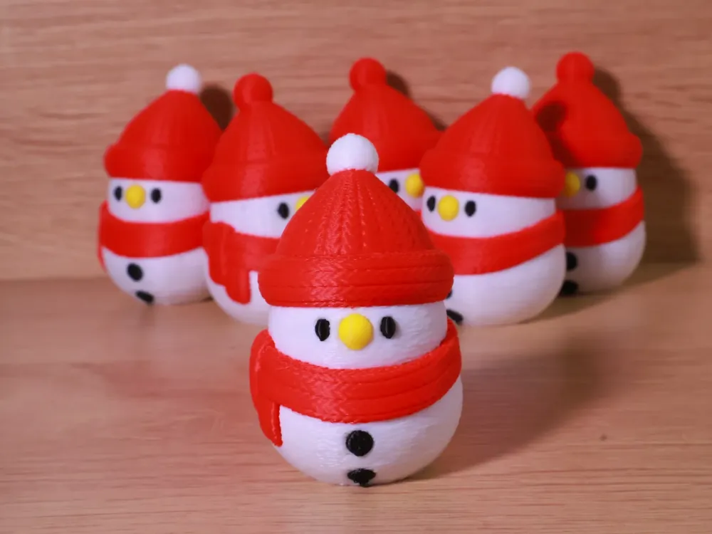 Four Christmas Snowmen - Free 3D Print Model - MakerWorld