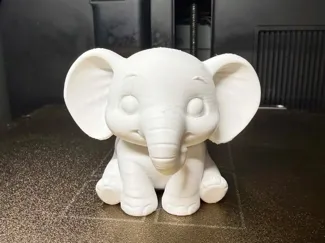 Cute Baby Elephant - One-Color - Print Desk Decor