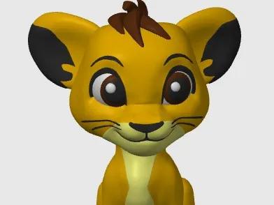 coloured simba statue