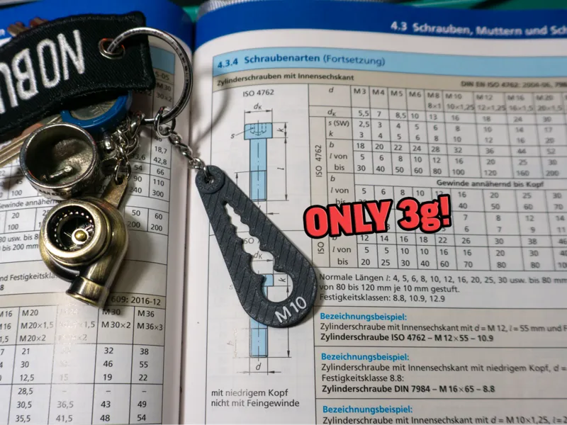 Screw / Bolt Gauge Keychain