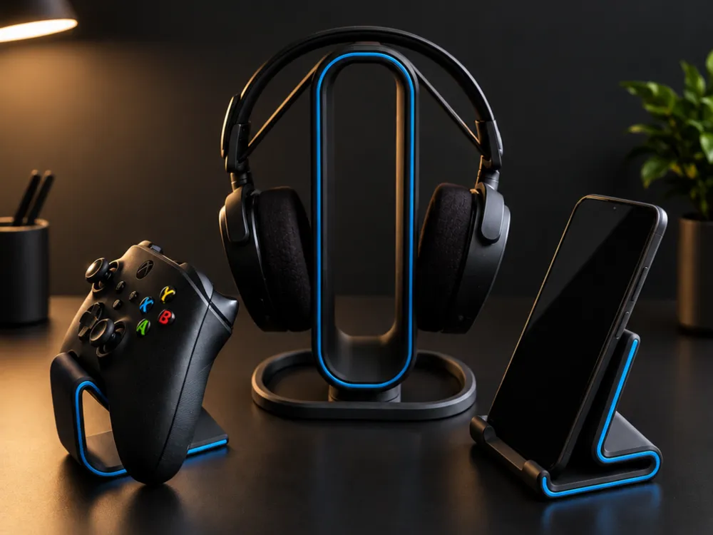 Minimal Desk Setup Headset Phone controller NoAMS 3D model