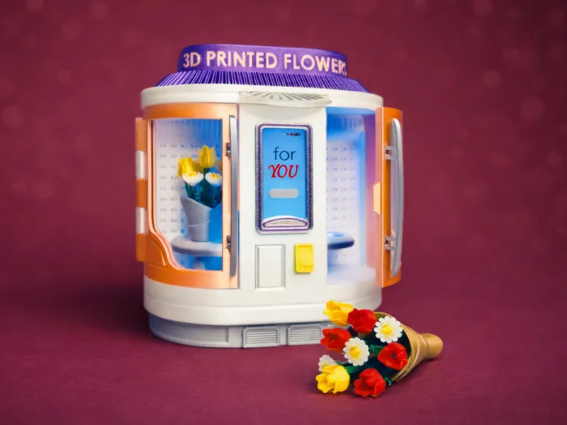 Flower Vending Machine with Bouquets