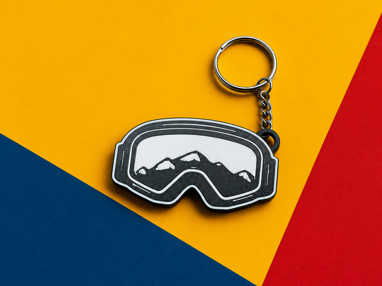 snowboard-inspired keychain
