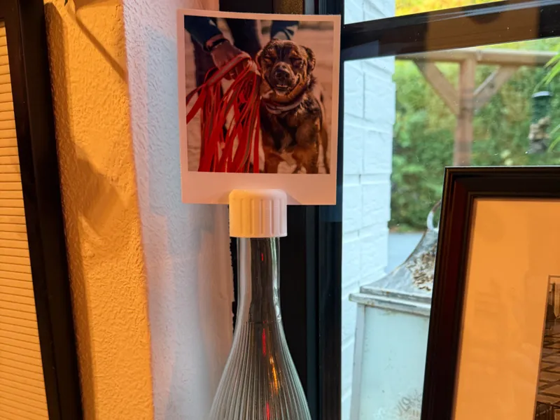 Fotohalter für Flaschen