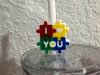 Autism straw topper