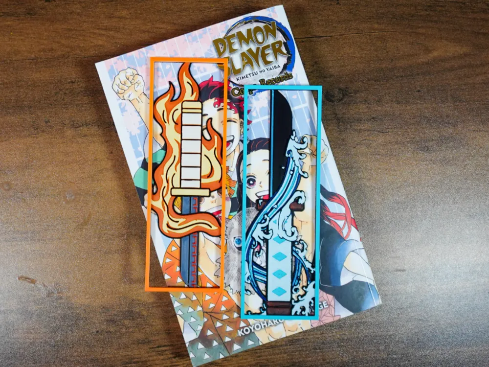 Hashira Nichirin Sword Bookmark Set Giyu & Rengoku