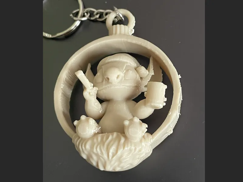 Stitch Cigar Whiskey Ornament 3D Christmas Disney
