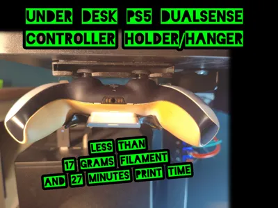 Under Desk PS5 DualSense Controller Holder/Hanger