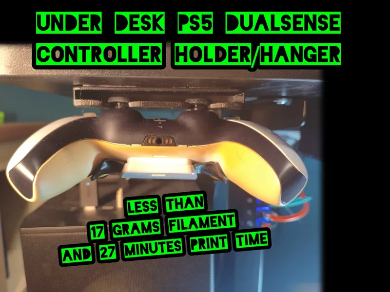 Under Desk PS5 DualSense Controller Holder/Hanger