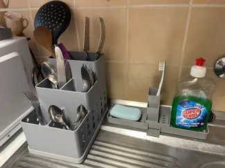Cutlery Drainer on the sink