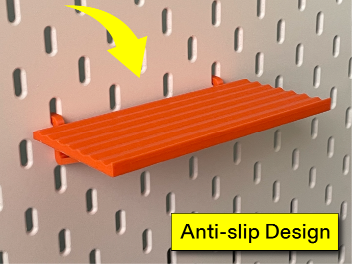 Ikea Skadis Shelf and brackets with anti-slip