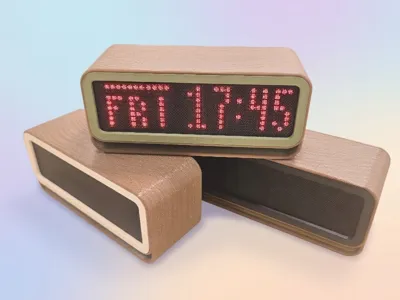 Dot Matrix Enclosure Clock for ESP8266 D1 mini