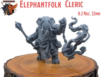 Elephantfolk Cleric - MGM Print-Ready Mini
