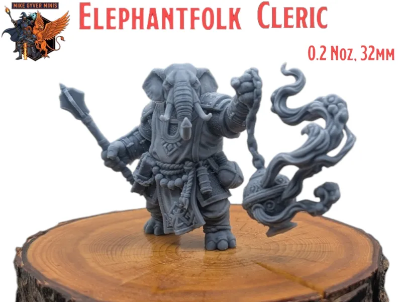 Elephantfolk Cleric - MGM Print-Ready Mini