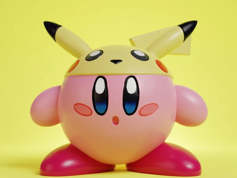 Pikachu Kirby Fusion 3D Model