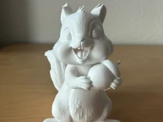 Cute Squirrel with Acorn – Paintable Figurine