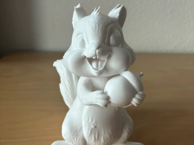 Cute Squirrel with Acorn – Paintable Figurine