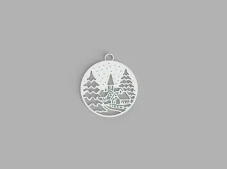 Christmas Tree Scene Ornament