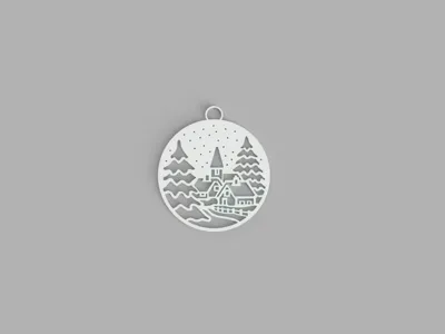 Christmas Tree Scene Ornament