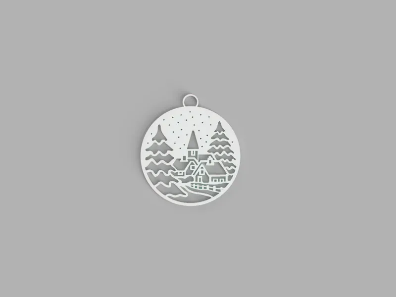 Christmas Tree Scene Ornament